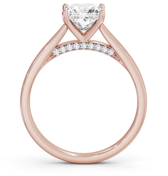 Princess Diamond with Diamond Set Bridge Ring 18K Rose Gold Solitaire ENPR41_RG_THUMB1 