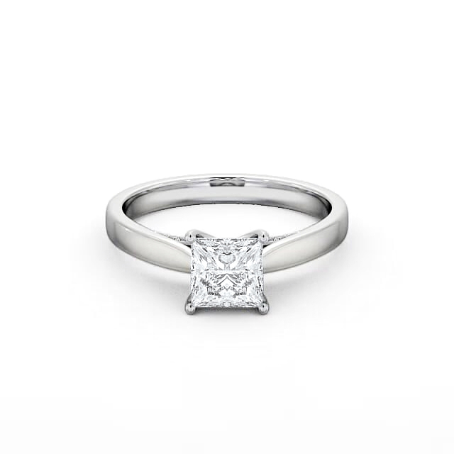 Princess Diamond Engagement Ring 18K White Gold Solitaire - Gisela ENPR41_WG_HAND