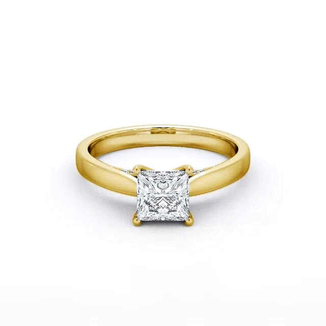 Princess Diamond Engagement Ring 18K Yellow Gold Solitaire - Gisela ENPR41_YG_HAND