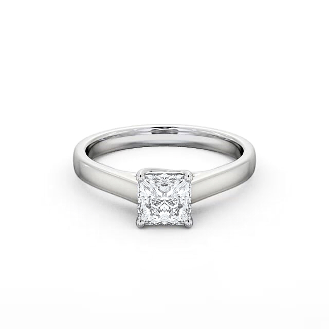 Princess Diamond Engagement Ring 18K White Gold Solitaire - Reema ENPR42_WG_HAND