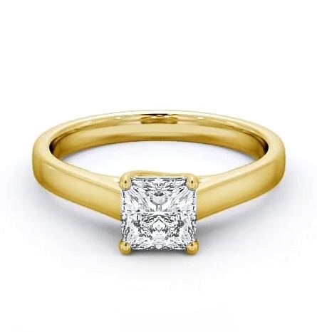 Princess Diamond Trellis Design Ring 18K Yellow Gold Solitaire ENPR42_YG_THUMB1