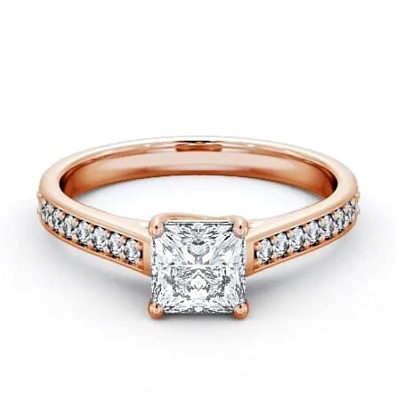 Princess Diamond 4 Prong Engagement Ring 9K Rose Gold Solitaire ENPR42S_RG_THUMB1