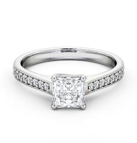 Princess Diamond 4 Prong Engagement Ring 9K White Gold Solitaire ENPR42S_WG_THUMB1