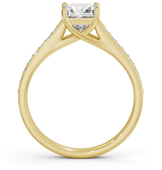 Princess Diamond 4 Prong Engagement Ring 9K Yellow Gold Solitaire ENPR42S_YG_THUMB1 