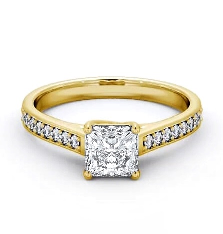 Princess Diamond 4 Prong Engagement Ring 9K Yellow Gold Solitaire ENPR42S_YG_THUMB2 
