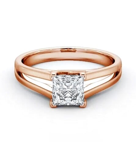 Princess Diamond Split Band Engagement Ring 18K Rose Gold Solitaire ENPR43_RG_THUMB2 