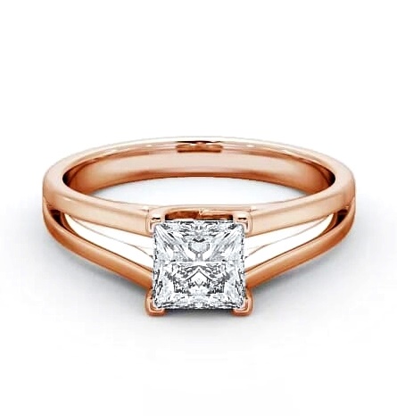 Princess Diamond Split Band Engagement Ring 18K Rose Gold Solitaire ENPR43_RG_THUMB2 