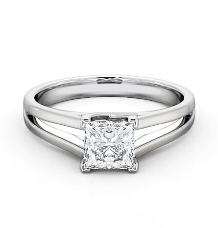 Princess Diamond Split Band Engagement Ring 18K White Gold Solitaire ENPR43_WG_THUMB2 