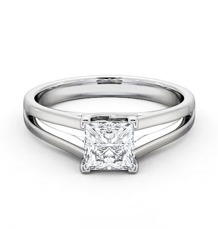 Princess Diamond Split Band Engagement Ring 18K White Gold Solitaire ENPR43_WG_THUMB1