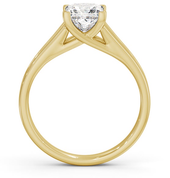 Princess Diamond Split Band Engagement Ring 18K Yellow Gold Solitaire ENPR43_YG_THUMB1 