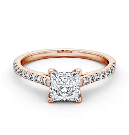 Princess Diamond Squared Prong Engagement Ring 18K Rose Gold Solitaire ENPR44_RG_THUMB1