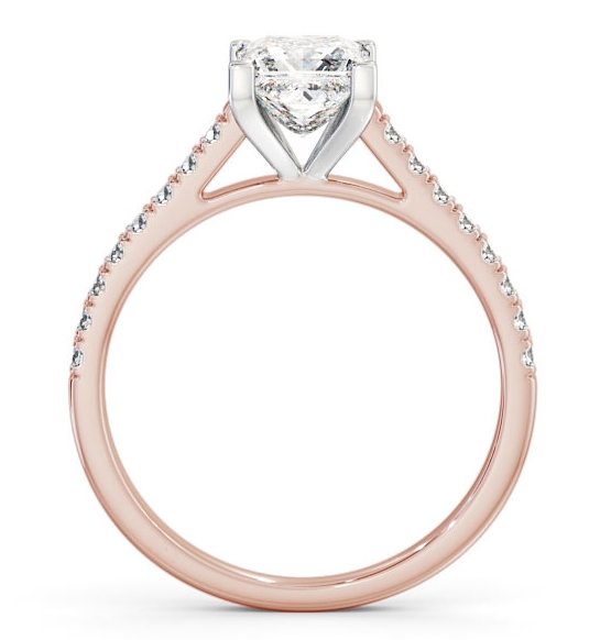 Princess Diamond Squared Prong Ring 18K Rose and White Gold Solitaire ENPR44_RWG_THUMB1 