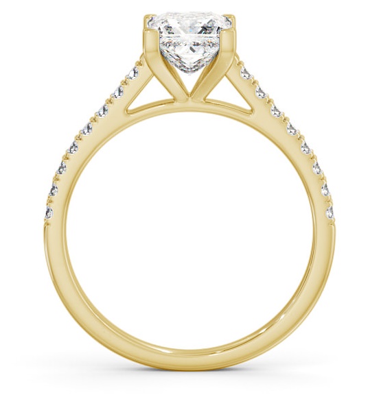 Princess Diamond Squared Prong Ring 9K Yellow Gold Solitaire ENPR44_YG_THUMB1 