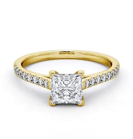 Princess Diamond Squared Prong Ring 18K Yellow Gold Solitaire ENPR44_YG_THUMB2 