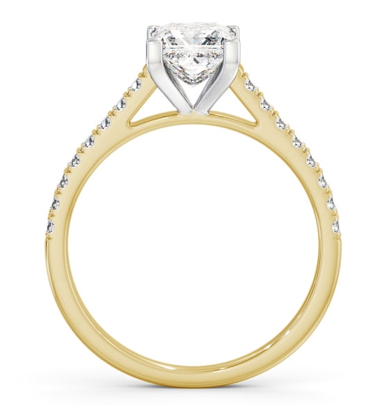 Princess Diamond Squared Prong Ring 18K Yellow and White Gold Solitaire ENPR44_YWG_THUMB1 