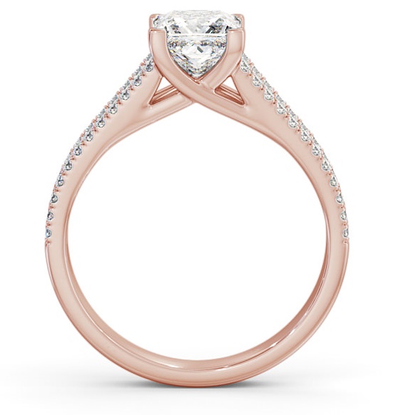 Princess Diamond Split Band Engagement Ring 9K Rose Gold Solitaire ENPR45_RG_THUMB1 