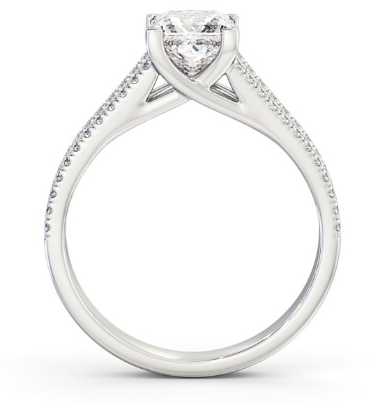 Princess Diamond Split Band Engagement Ring 9K White Gold Solitaire ENPR45_WG_THUMB1 