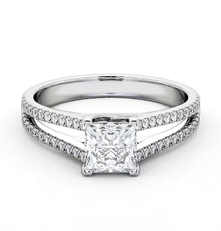 Princess Diamond Split Band Engagement Ring Platinum Solitaire ENPR45_WG_THUMB1