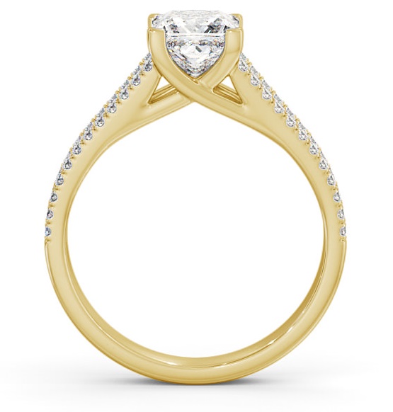 Princess Diamond Split Band Engagement Ring 9K Yellow Gold Solitaire ENPR45_YG_THUMB1 