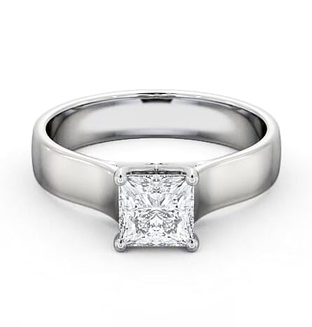 Princess Diamond Wide Band Engagement Ring Palladium Solitaire ENPR46_WG_THUMB2 