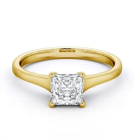 Princess Diamond Graduating Band Ring 18K Yellow Gold Solitaire ENPR47_YG_THUMB2 