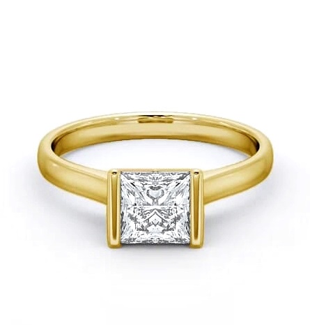 Princess Diamond Tension Set Engagement Ring 18K Yellow Gold Solitaire ENPR48_YG_THUMB1