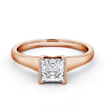 Princess Diamond Tension Set Engagement Ring 18K Rose Gold Solitaire ENPR49_RG_THUMB2 