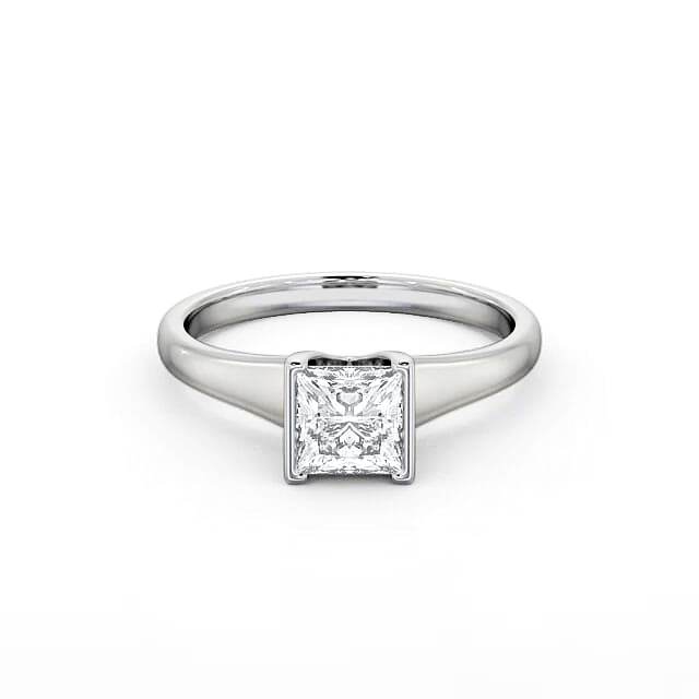 Princess Diamond Engagement Ring 18K White Gold Solitaire - Adelaine ENPR49_WG_HAND