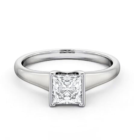 Princess Diamond Tension Set Engagement Ring 18K White Gold Solitaire ENPR49_WG_THUMB1