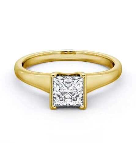 Princess Diamond Tension Set Engagement Ring 18K Yellow Gold Solitaire ENPR49_YG_THUMB1