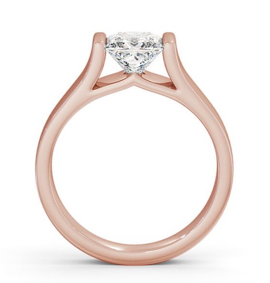 Princess Diamond Wide Band Engagement Ring 18K Rose Gold Solitaire ENPR4_RG_THUMB1