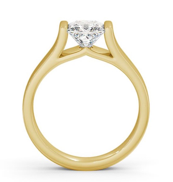 Princess Diamond Wide Band Engagement Ring 18K Yellow Gold Solitaire ENPR4_YG_THUMB1