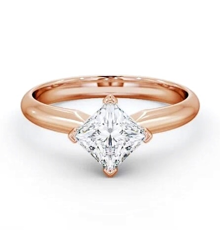 Princess Diamond Rotated Head Engagement Ring 9K Rose Gold Solitaire ENPR50_RG_THUMB2 