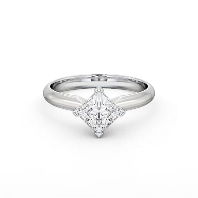 Princess Diamond Engagement Ring Palladium Solitaire - Raylan ENPR50_WG_HAND