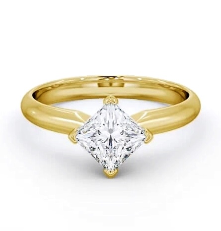 Princess Diamond Rotated Head Engagement Ring 9K Yellow Gold Solitaire ENPR50_YG_THUMB1