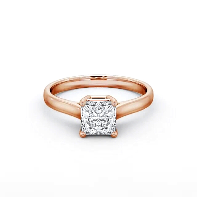 Princess Diamond Engagement Ring 18K Rose Gold Solitaire - Viola ENPR51_RG_HAND