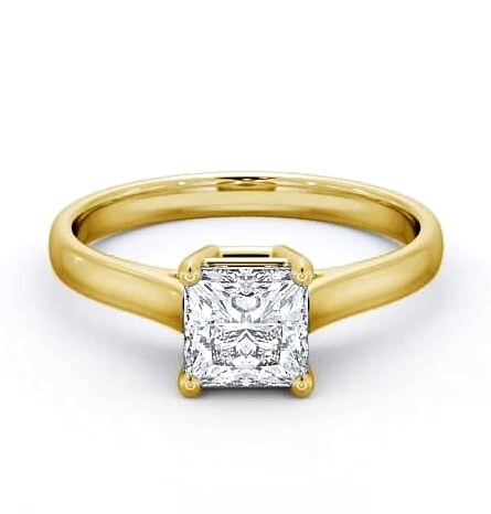 Princess Diamond Box Style Setting Ring 18K Yellow Gold Solitaire ENPR51_YG_THUMB1
