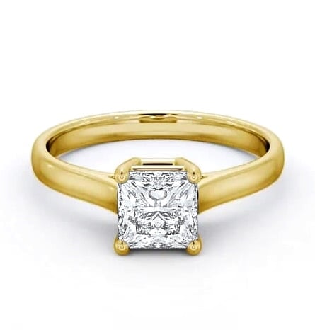 Princess Diamond Box Style Setting Ring 18K Yellow Gold Solitaire ENPR51_YG_THUMB2 