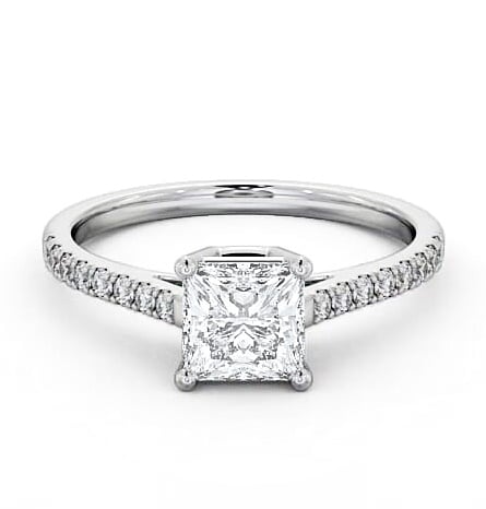 Princess Diamond Box Style Setting Ring 18K White Gold Solitaire ENPR51S_WG_THUMB2 