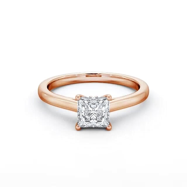 Princess Diamond Engagement Ring 18K Rose Gold Solitaire - Lucero ENPR52_RG_HAND