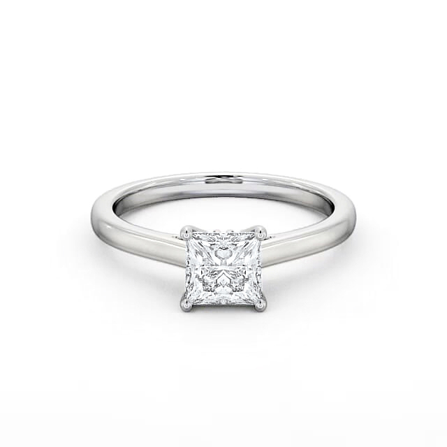 Princess Diamond Engagement Ring 18K White Gold Solitaire - Lucero ENPR52_WG_HAND