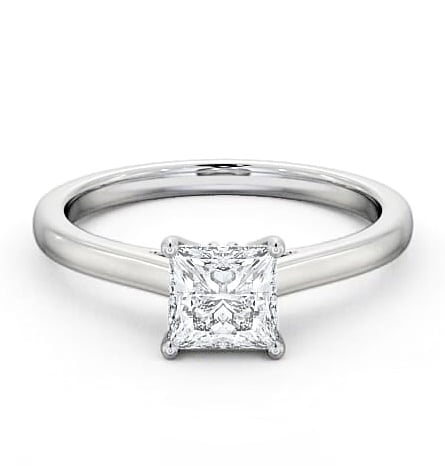 Princess Diamond Tulip Setting Style Ring Platinum Solitaire ENPR52_WG_THUMB2 