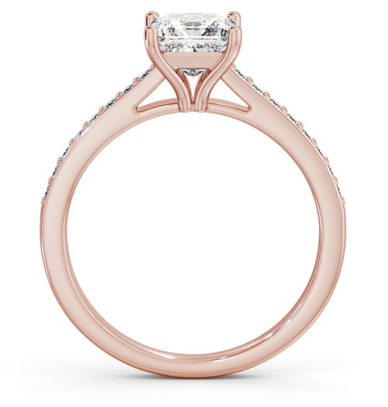 Princess Diamond Tulip Setting Style Ring 18K Rose Gold Solitaire ENPR52S_RG_THUMB1 