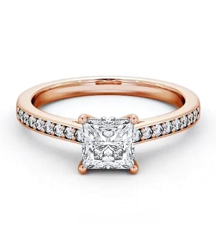 Princess Diamond Tulip Setting Style Ring 18K Rose Gold Solitaire ENPR52S_RG_THUMB2 