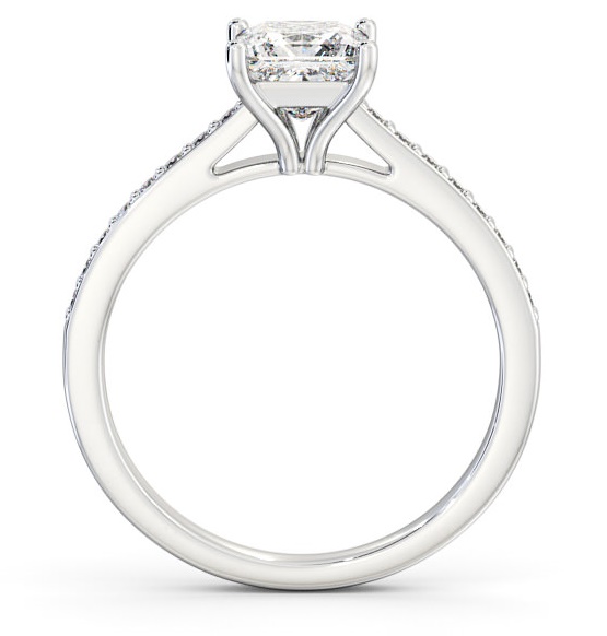 Princess Diamond Tulip Setting Style Ring 18K White Gold Solitaire ENPR52S_WG_THUMB1 