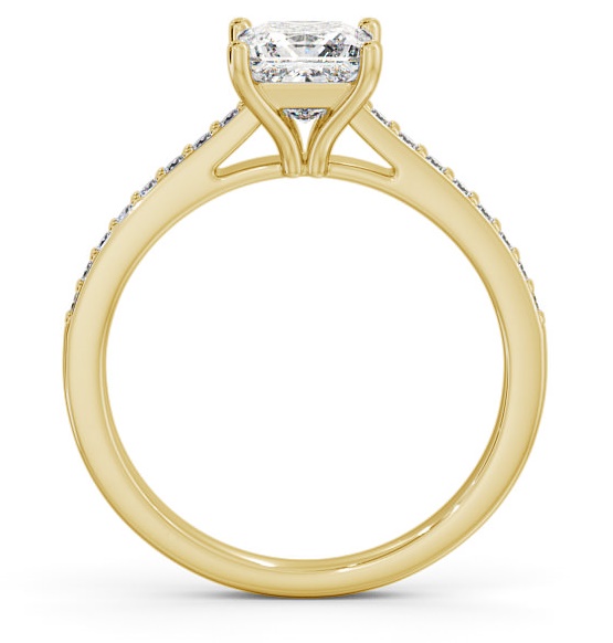 Princess Diamond Tulip Setting Style Ring 9K Yellow Gold Solitaire ENPR52S_YG_THUMB1 