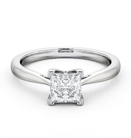 Princess Diamond Basket Setting Engagement Ring Platinum Solitaire ENPR53_WG_THUMB1