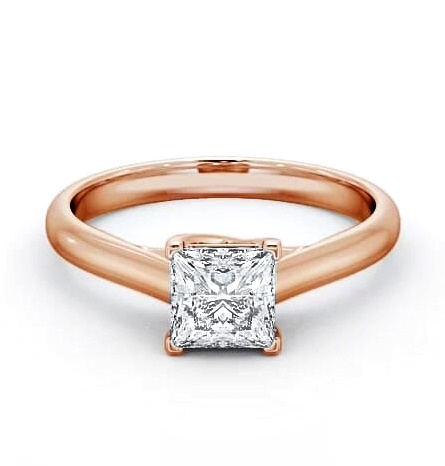 Princess Diamond Trellis Design Engagement Ring 9K Rose Gold Solitaire ENPR54_RG_THUMB1