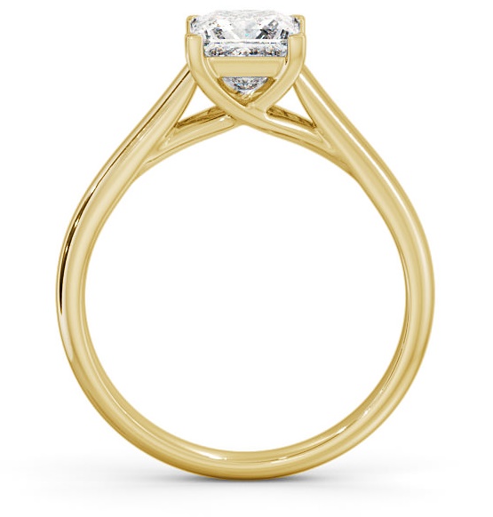 Princess Diamond Trellis Design Engagement Ring 18K Yellow Gold Solitaire ENPR54_YG_THUMB1