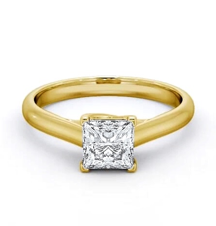Princess Diamond Trellis Design Ring 9K Yellow Gold Solitaire ENPR54_YG_THUMB1